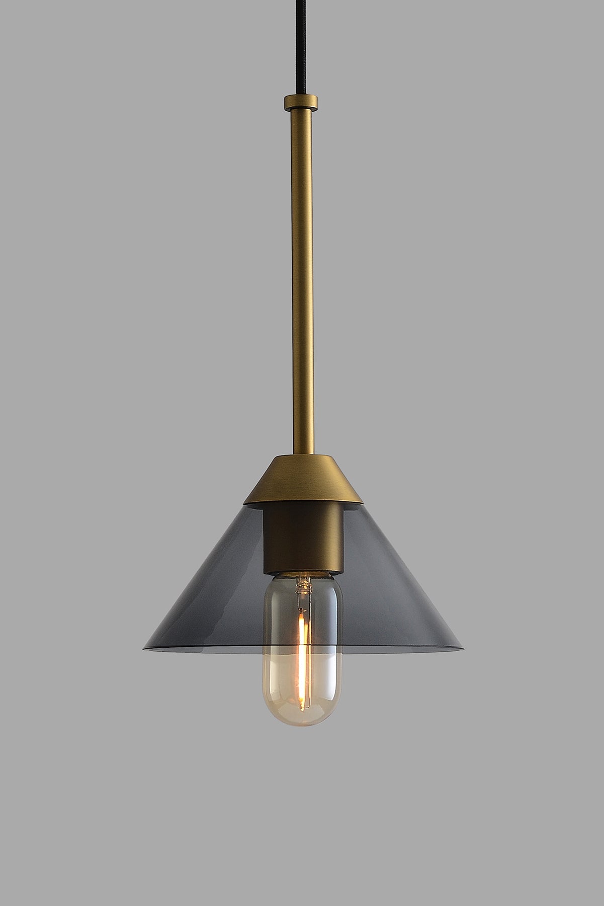 Modern pendant light with warm vintage style LED T14 light bulb