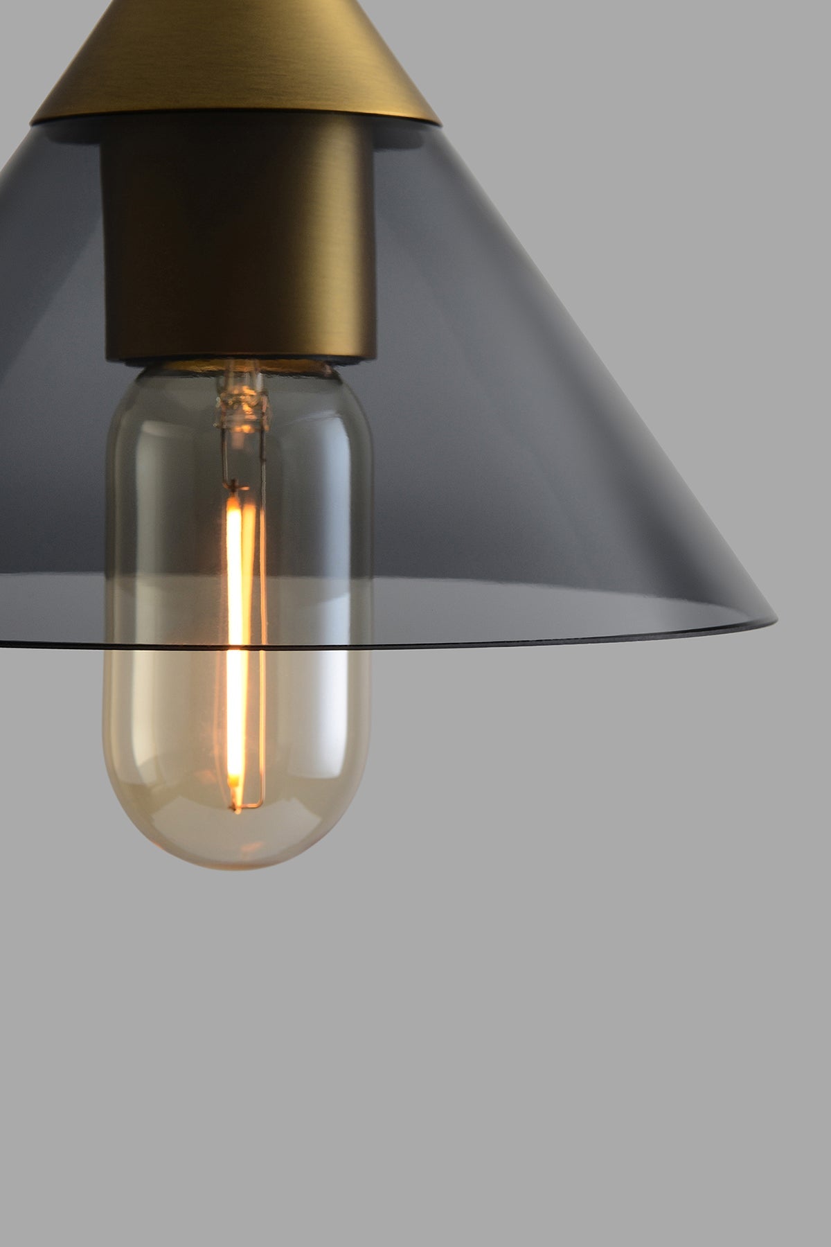 Modern pendant light with warm vintage style LED T14 light bulb