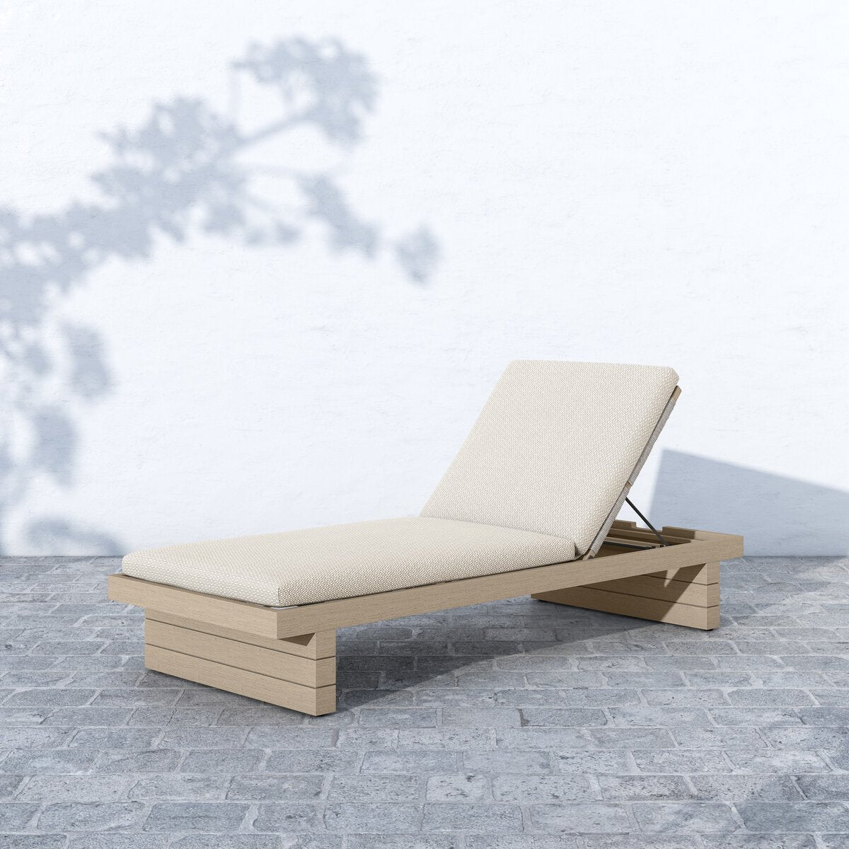 Leroy Outdoor Chaise - Washed Brown