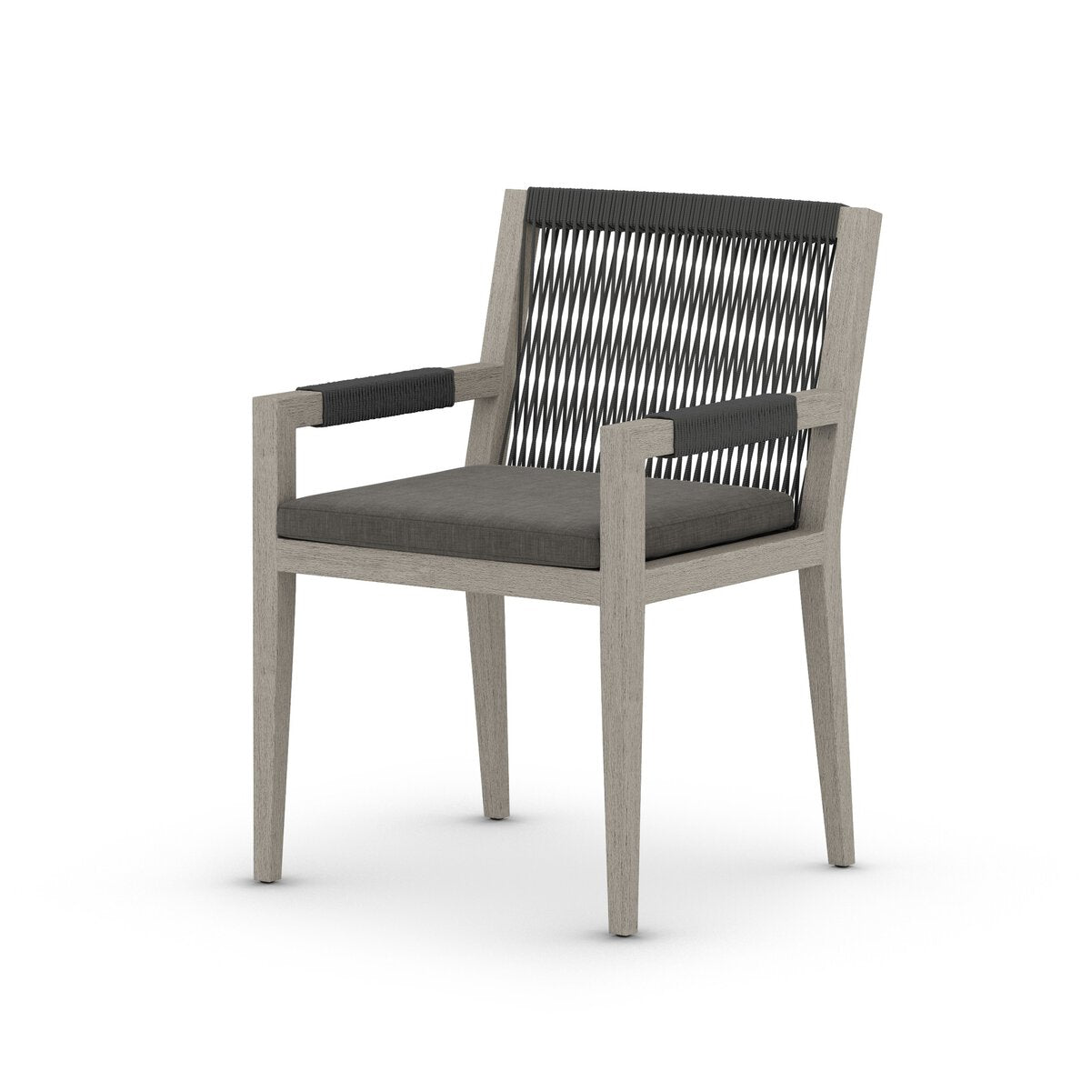 Sherwood Outdoor Dining Armchair, Weathered Grey