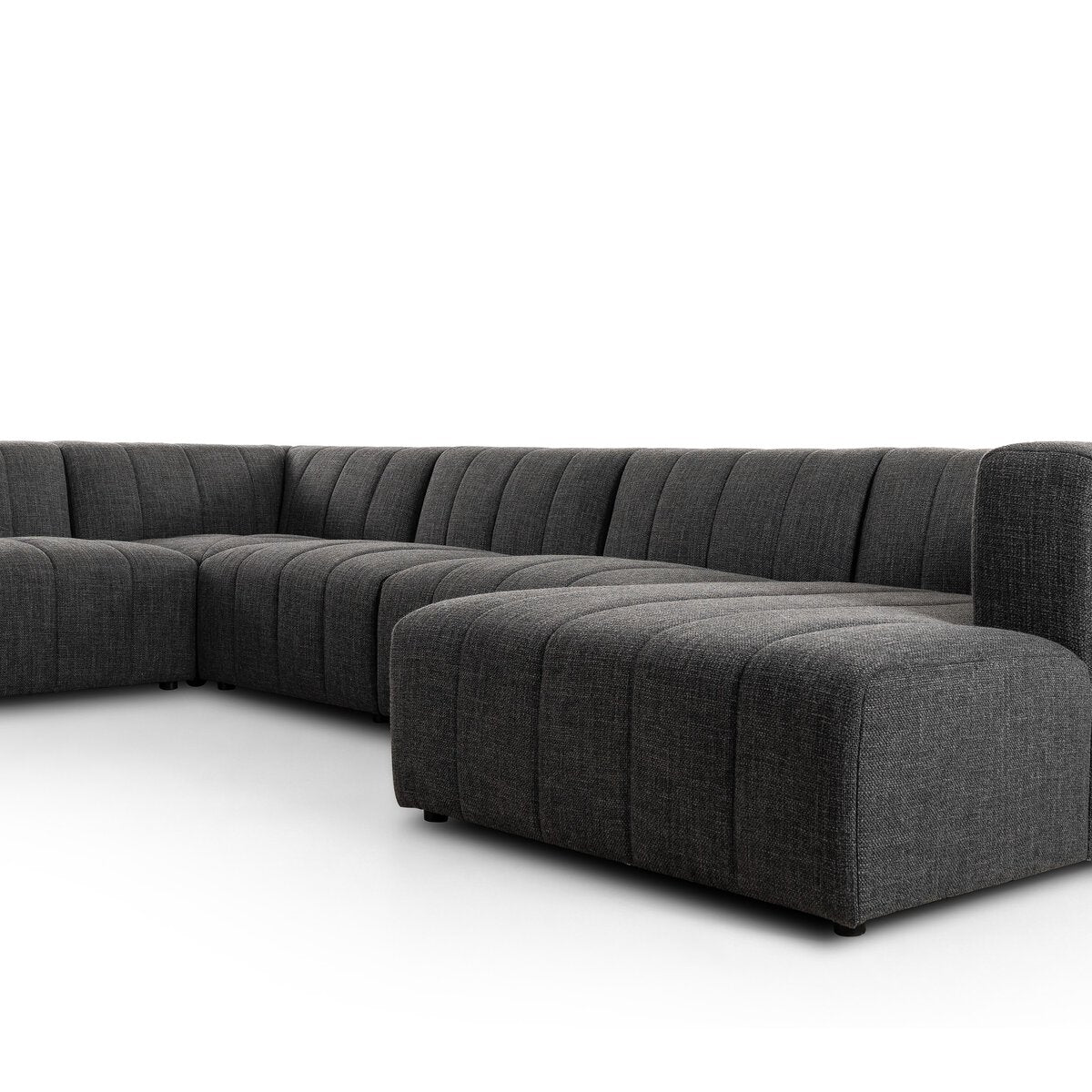 Langham Channeled 6 Pc Sectional W/ Raf Chaise