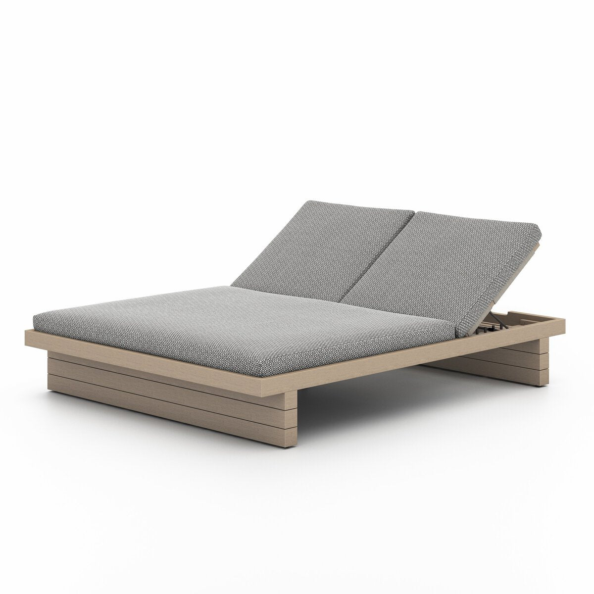 Leroy Outdoor Double Chaise, Washed Brown