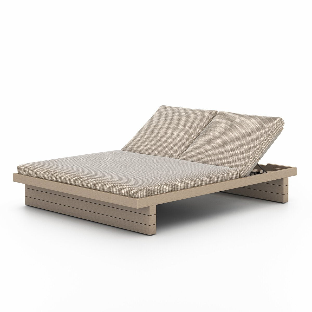 Leroy Outdoor Double Chaise, Washed Brown