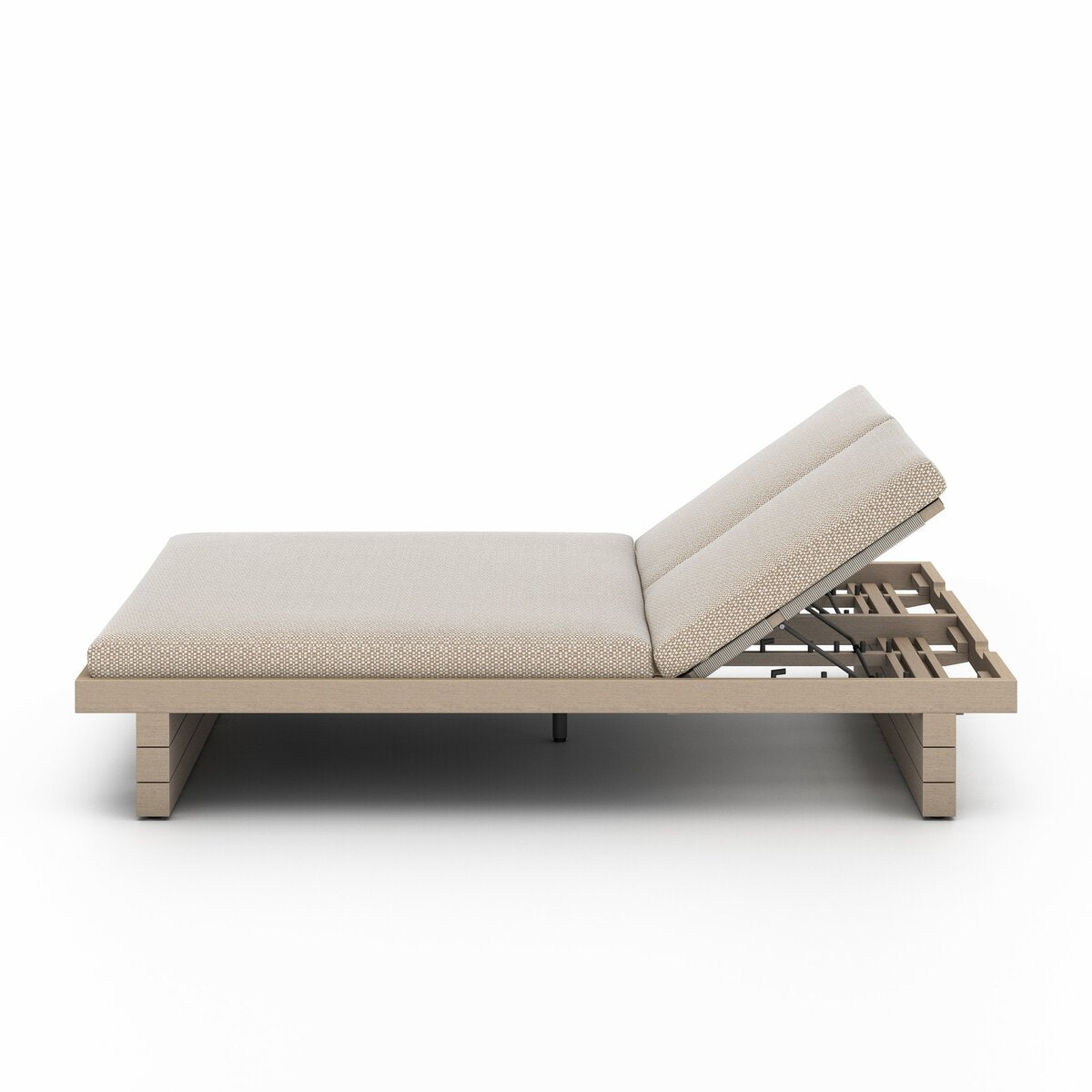 Leroy Outdoor Double Chaise, Washed Brown