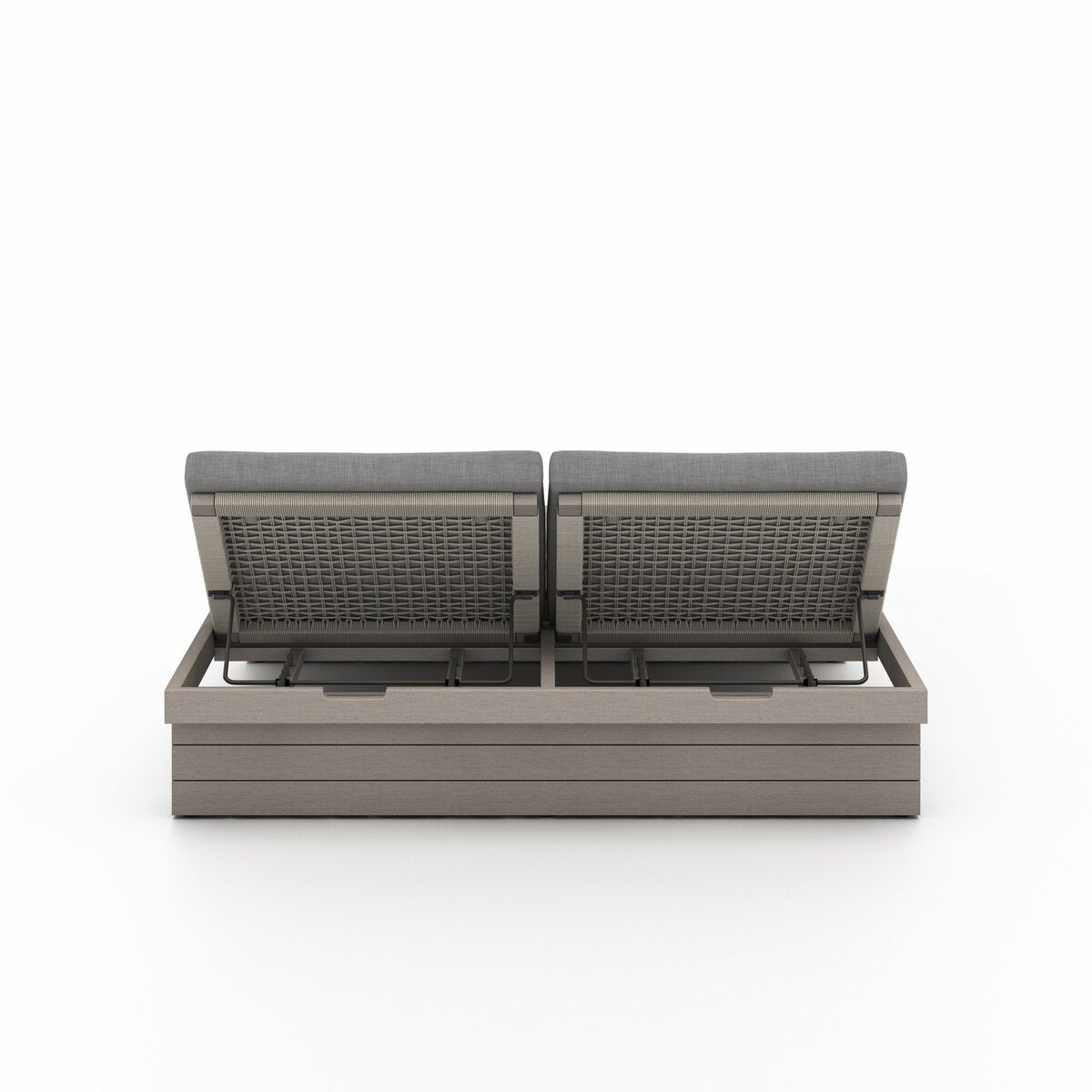 Leroy Outdoor Double Chaise, Weathered Grey