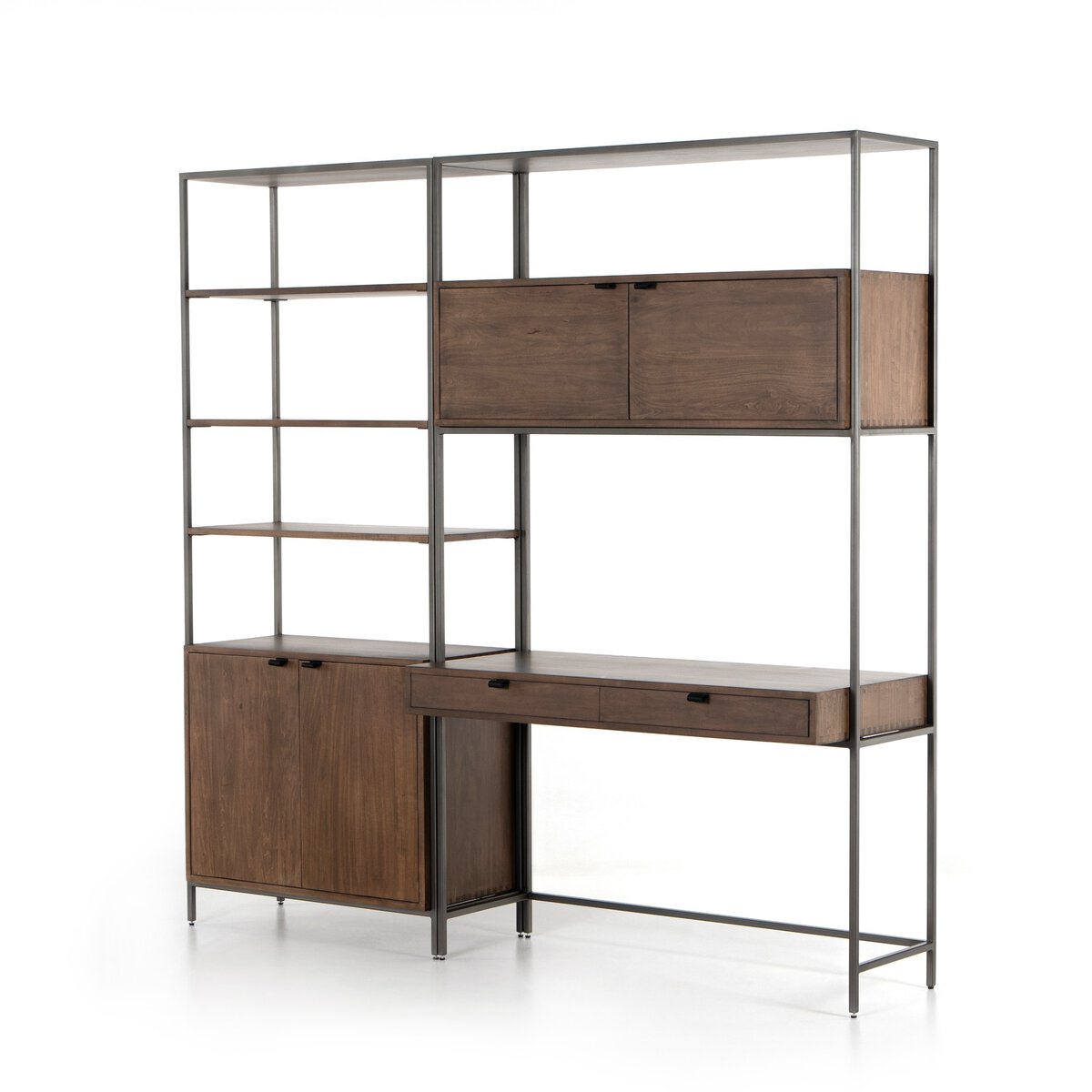 Trey Modular Wall Desk W/ 1 Bookcase