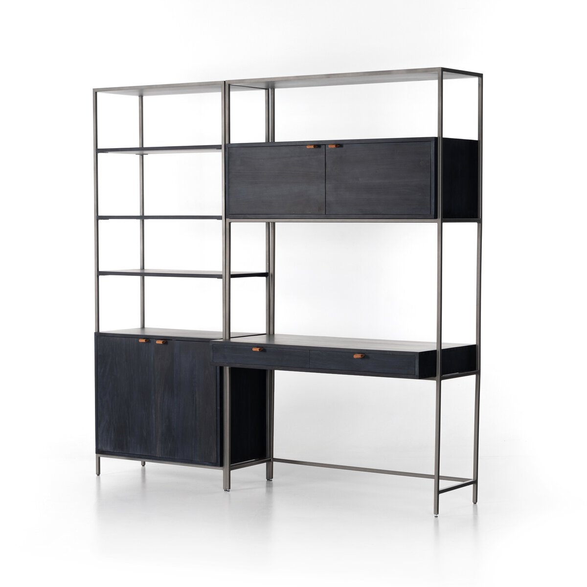 Trey Modular Wall Desk W/ 1 Bookcase