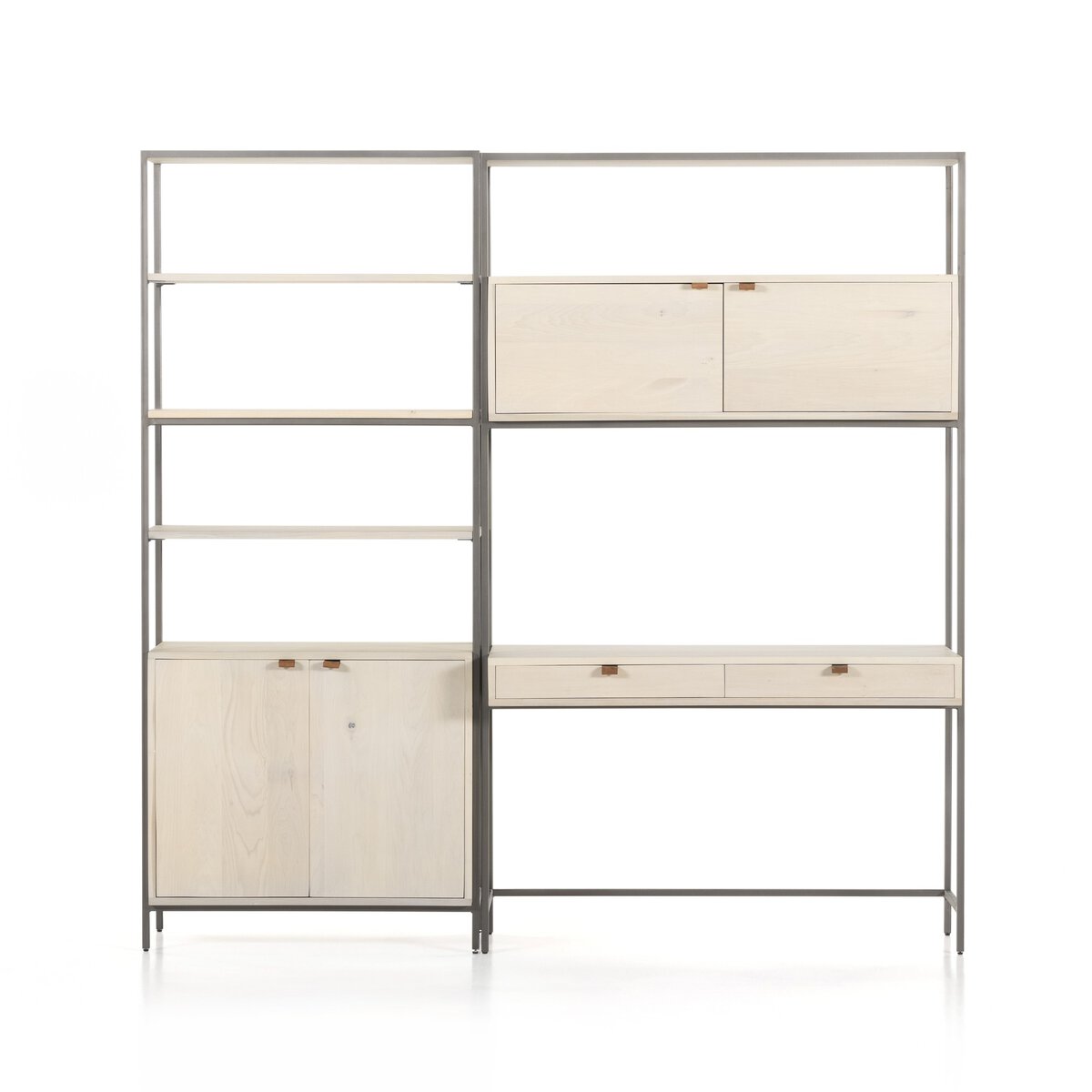 Trey Modular Wall Desk W/ 1 Bookcase