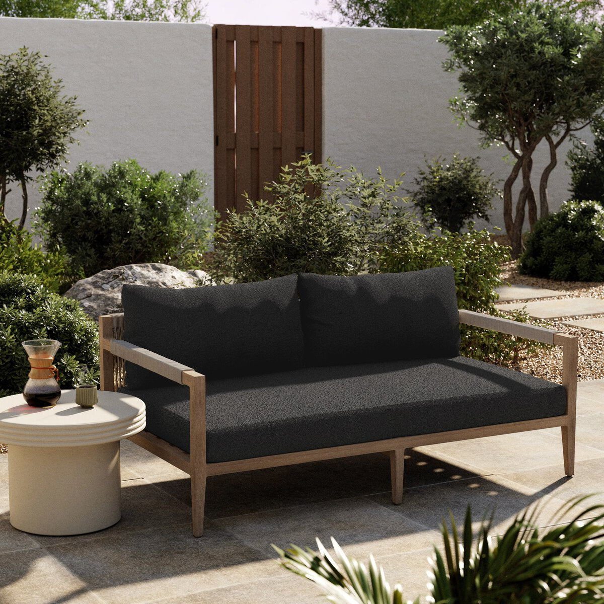 Sherwood Outdoor Sofa, Washed Brown