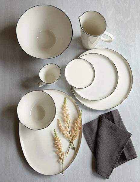 Abbesses Porcelain 4 Piece Dinnerware Set, Service For 1