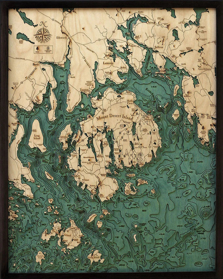 Bar Harbor / Mt. Desert Island Wood Chart