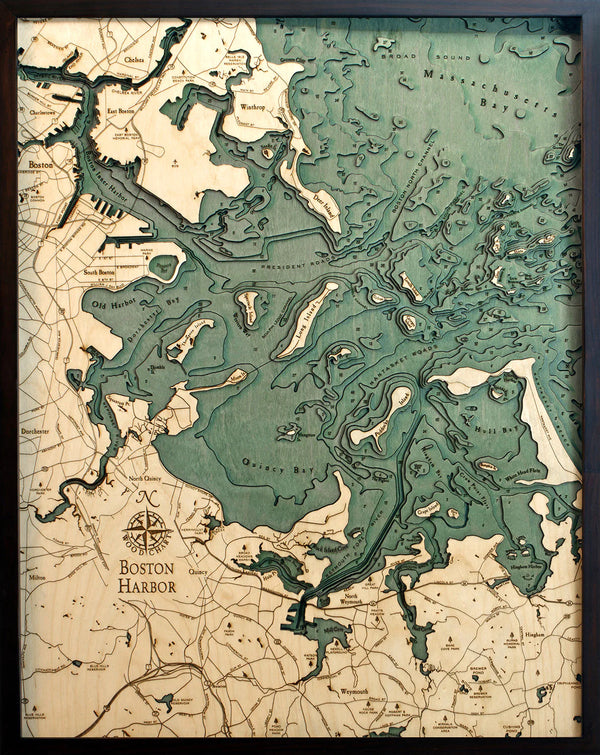 Boston Harbor Wood Chart