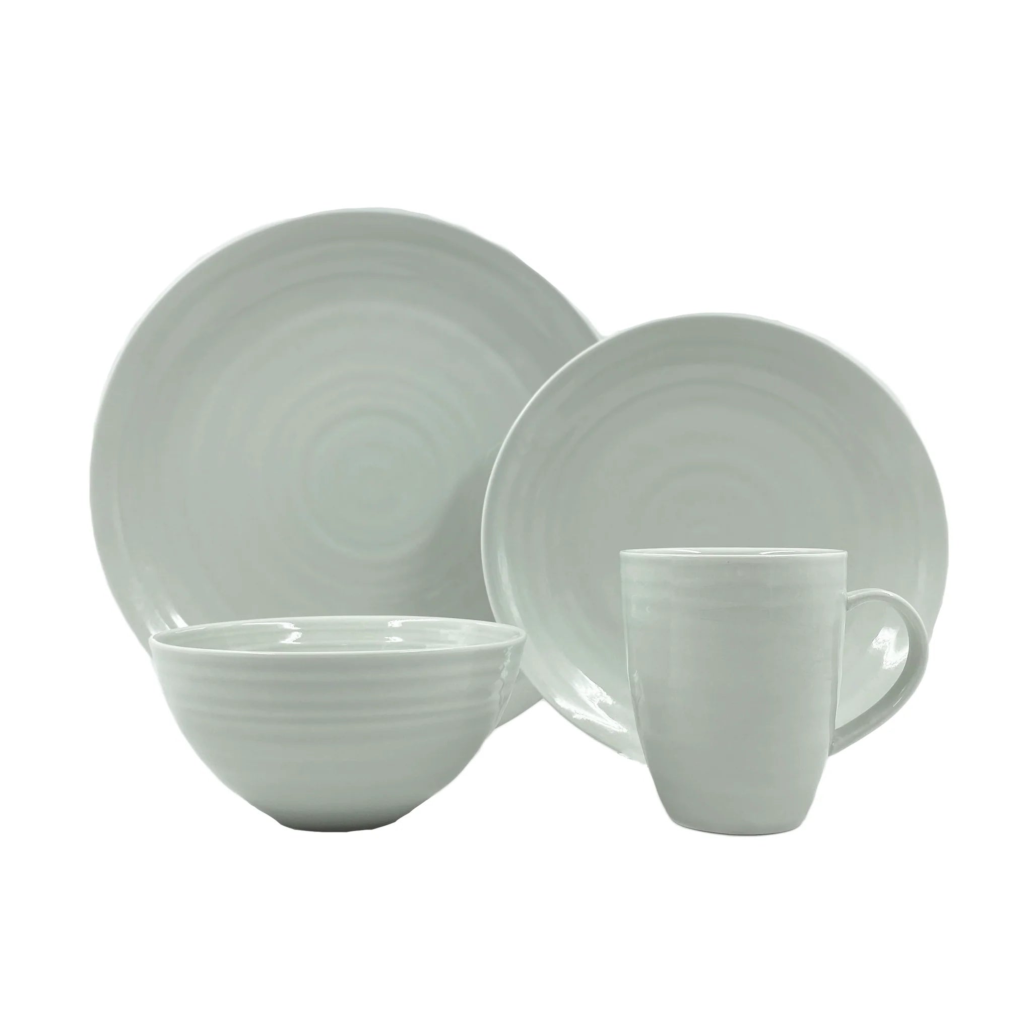 Daniel Smith Porcelain 4 Piece Dinnerware Set, Service For 1