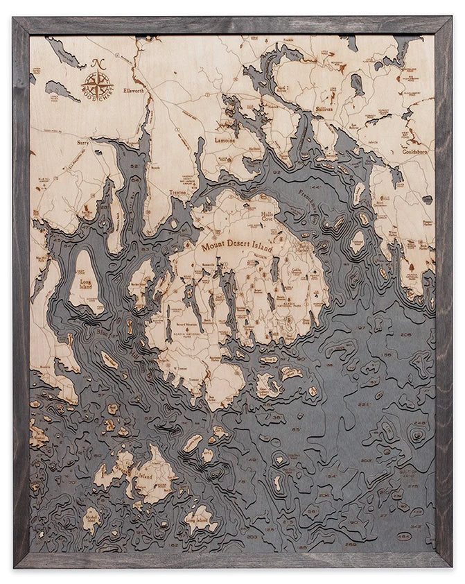 Bar Harbor / Mt. Desert Island Wood Chart