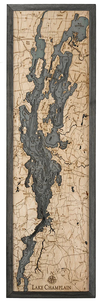 Lake Champlain Wood Chart