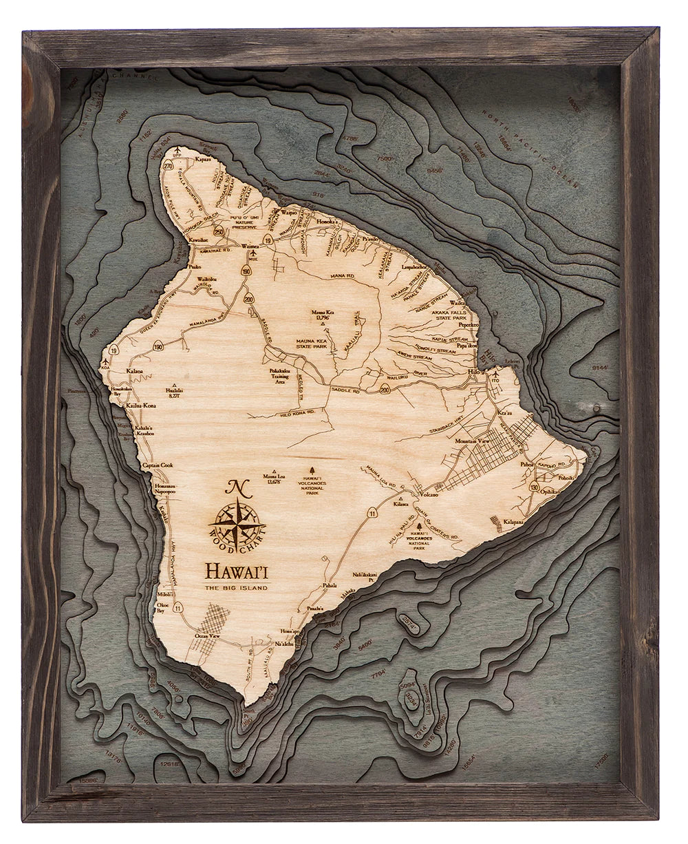 Hawaii (Big Island) Wood Chart