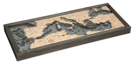 Mediterranean Sea Wood Chart