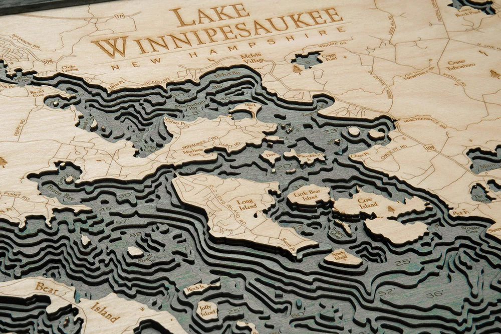 Lake Winnipesaukee Wood Chart