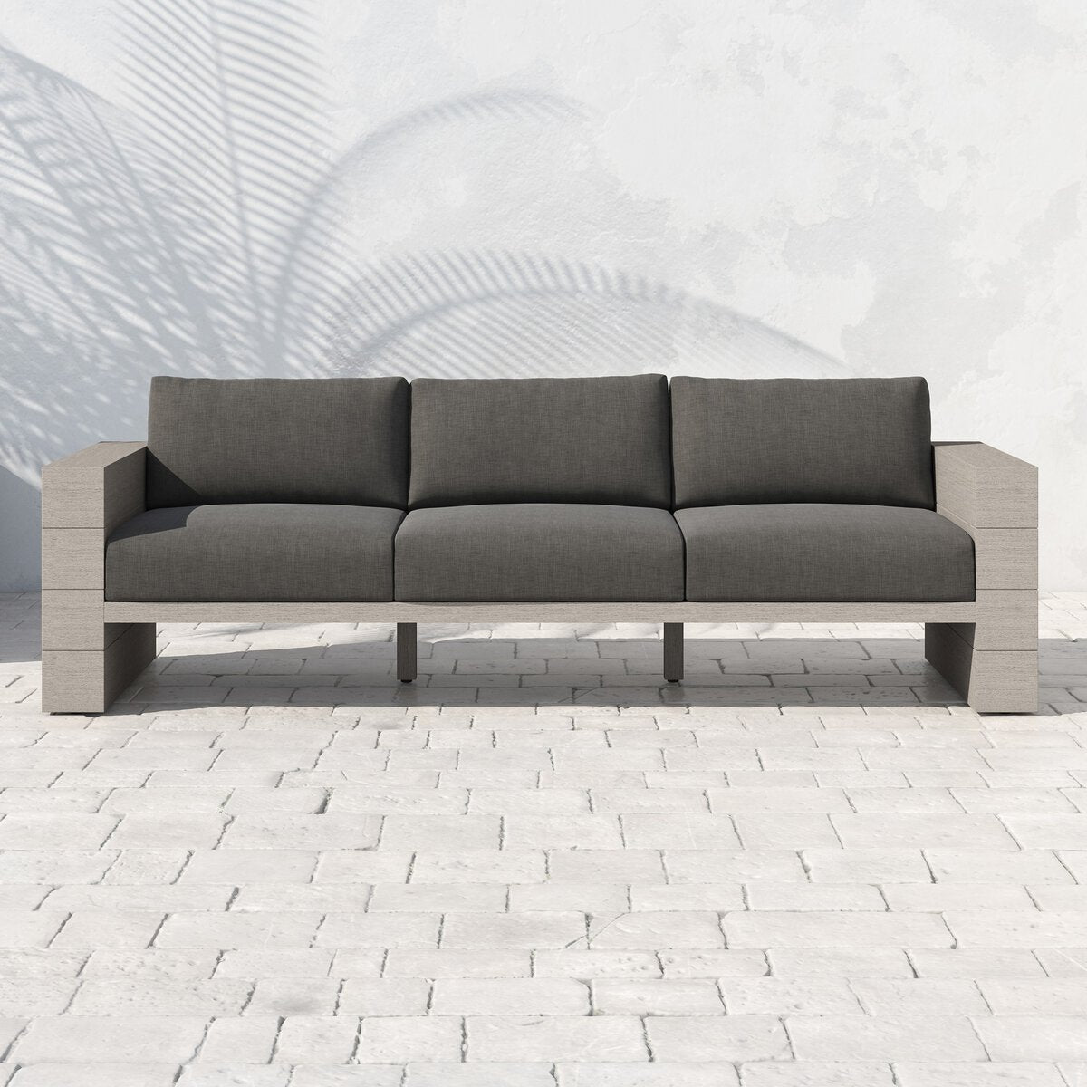 Leroy Outdoor Sofa, Weathered Grey