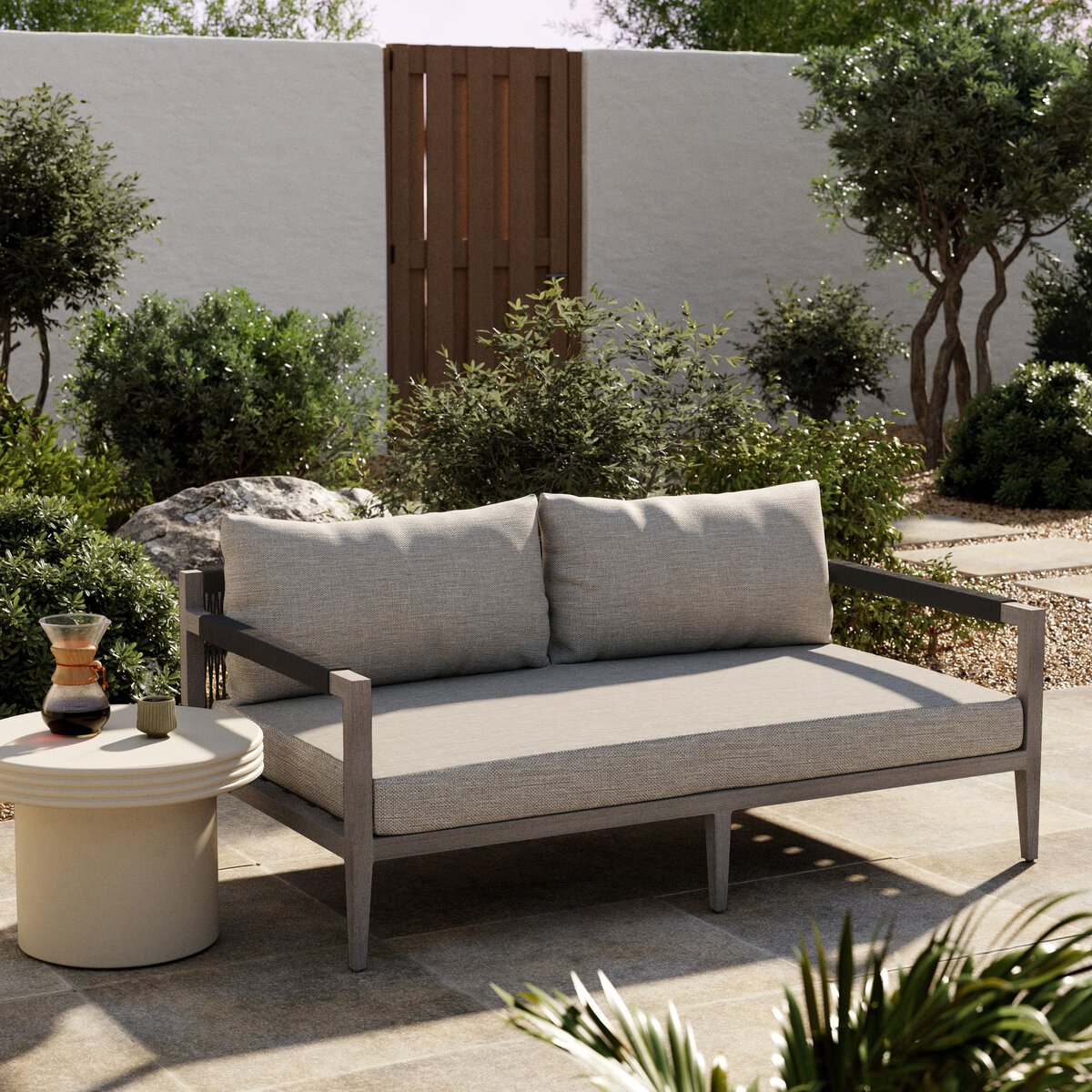 Sherwood Outdoor Sofa, Weathered Grey