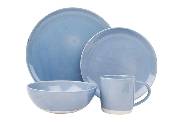 Shell Bisque Porcelain 4 Piece Dinnerware Set, Service For 1