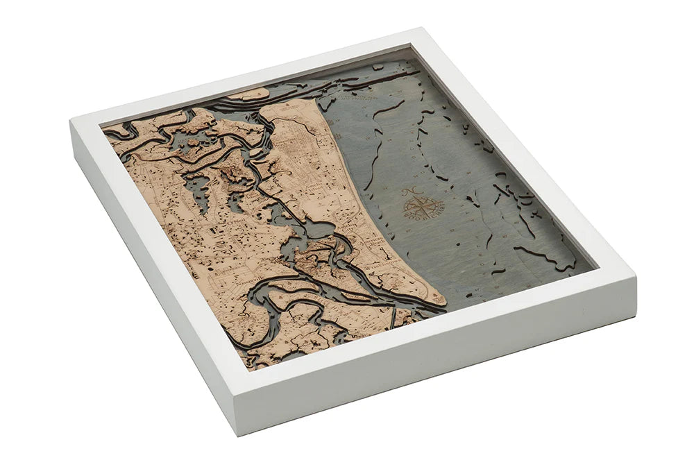 Amelia Island 3-D Nautical Wood Chart