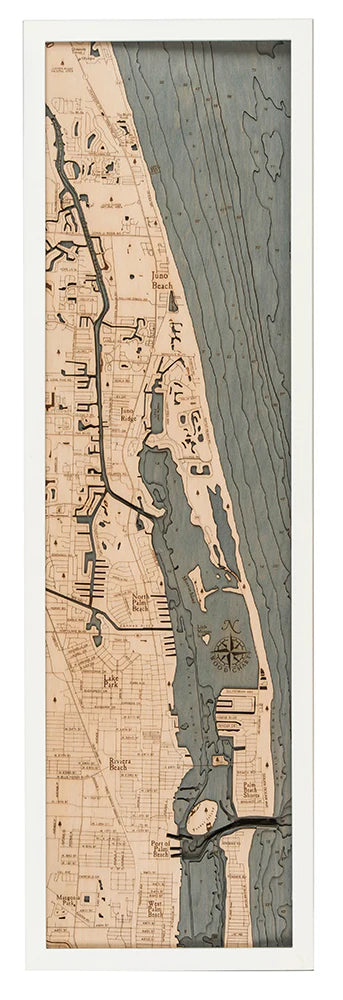 Juno Beach 3-D Nautical Wood Chart