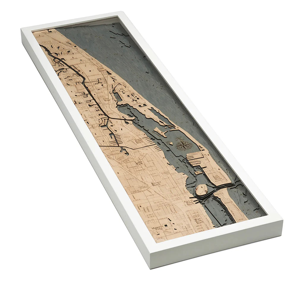 Juno Beach 3-D Nautical Wood Chart