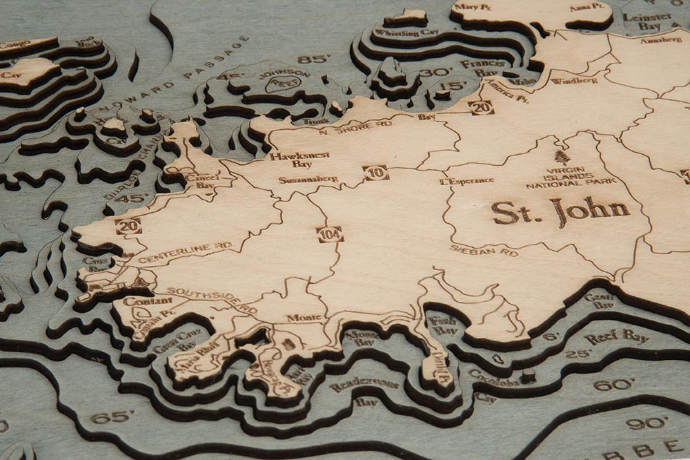 U.S. Virgin Islands Wood Chart