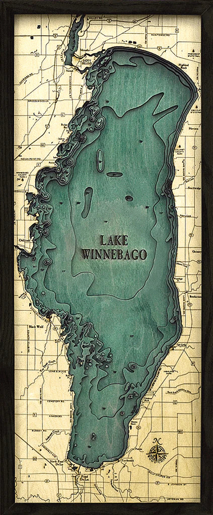 Lake Winnebago Wood Chart