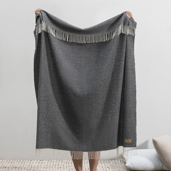 Pinstripe Cashmere Throw