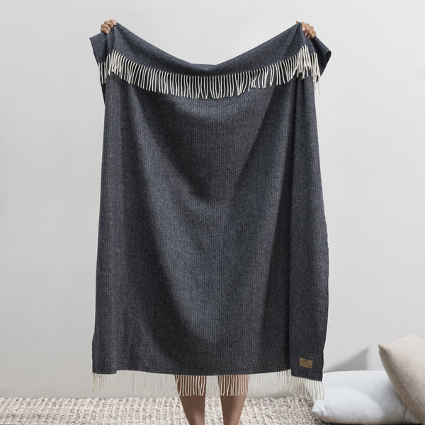 Pinstripe Cashmere Throw