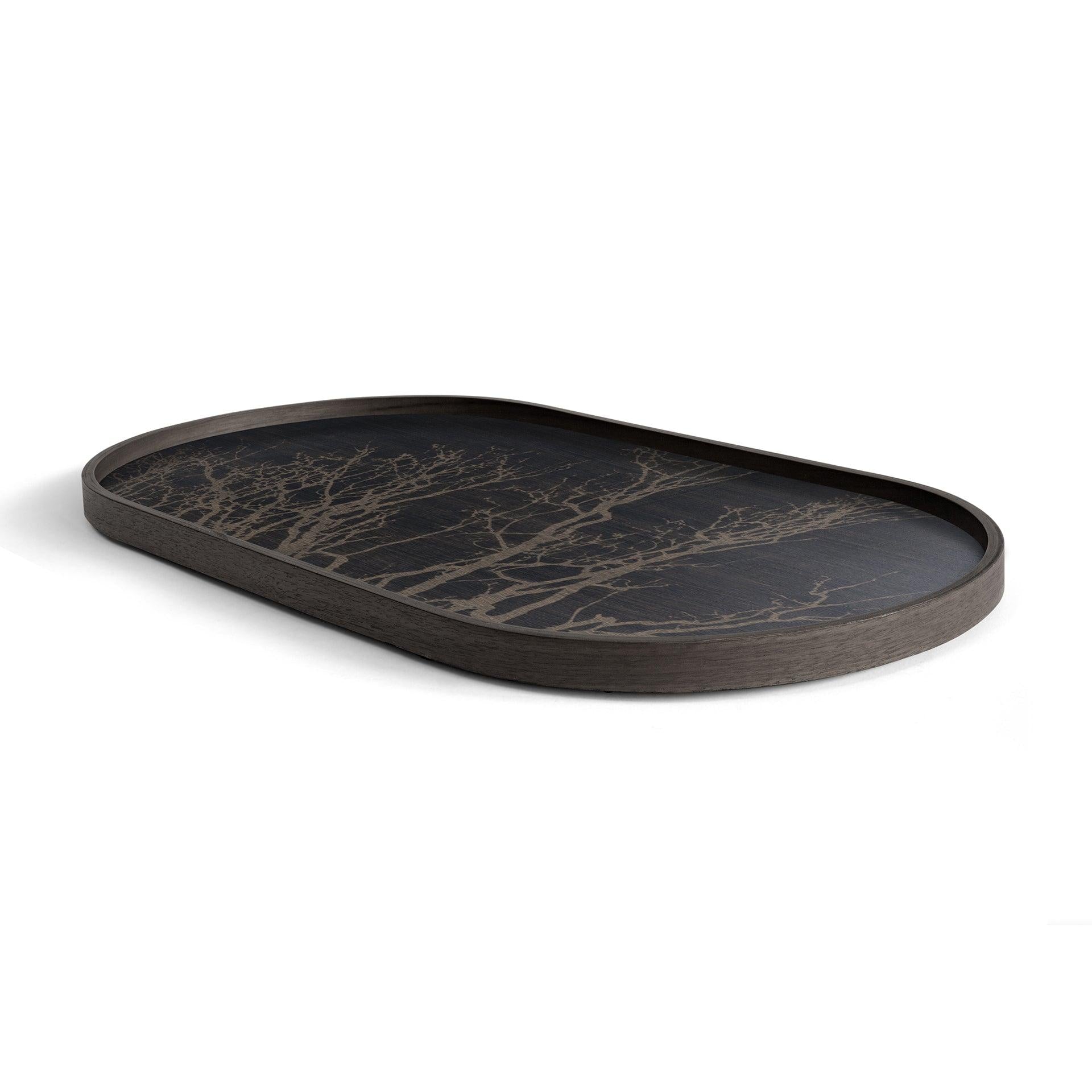 Notre Monde (Ethnicraft) DECORATIVE - Black Tree Oblong Wooden Tray