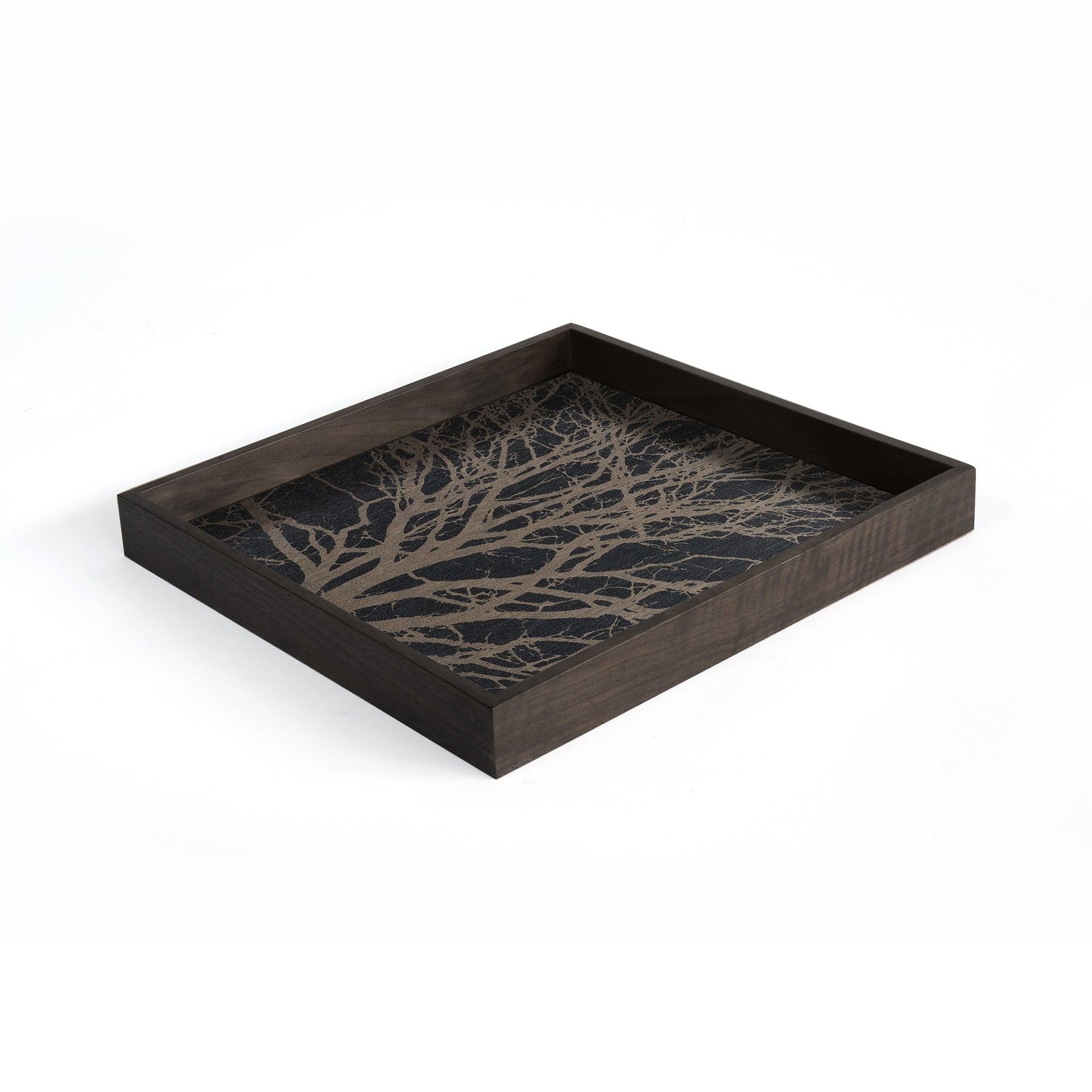 Notre Monde (Ethnicraft) DECORATIVE - Black Tree Small Square Wooden Tray