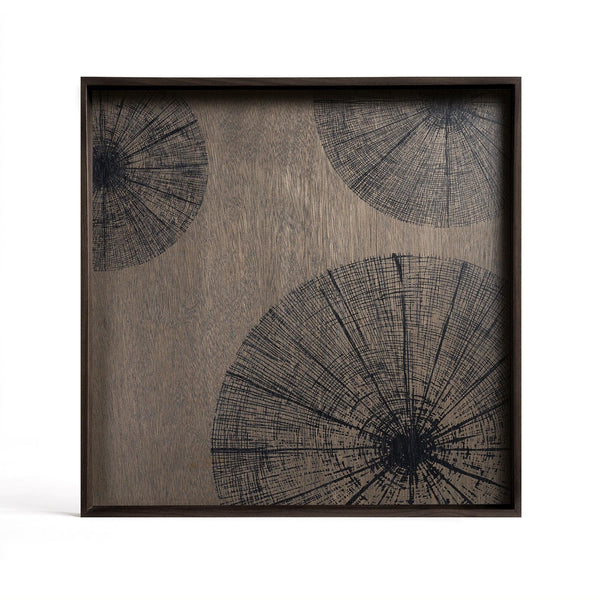 Notre Monde (Ethnicraft) DECORATIVE - Black Slices Large Square Wooden Tray