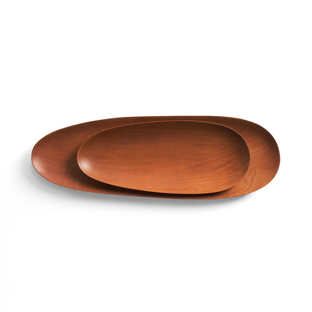 Ethnicraft DECORATIVE - Mahogany Thin Oval Trays - Set Of 2