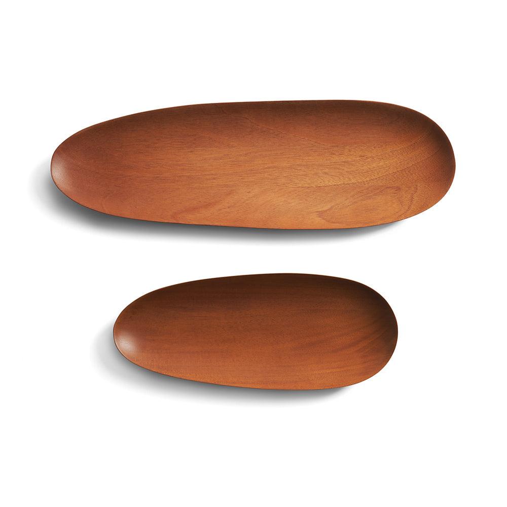 Ethnicraft DECORATIVE - Mahogany Thin Oval Trays - Set Of 2