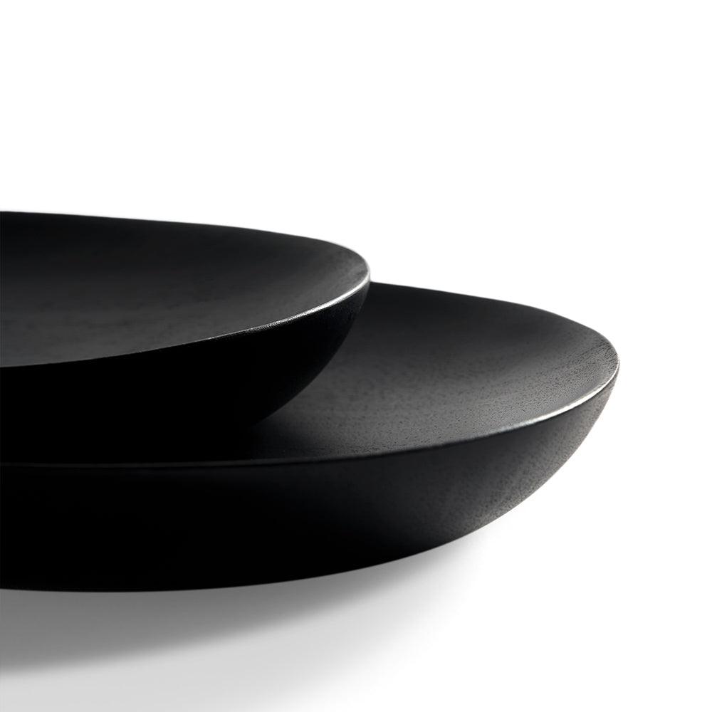 Ethnicraft DECORATIVE - Black Thin Oval Trays - Set Of 2