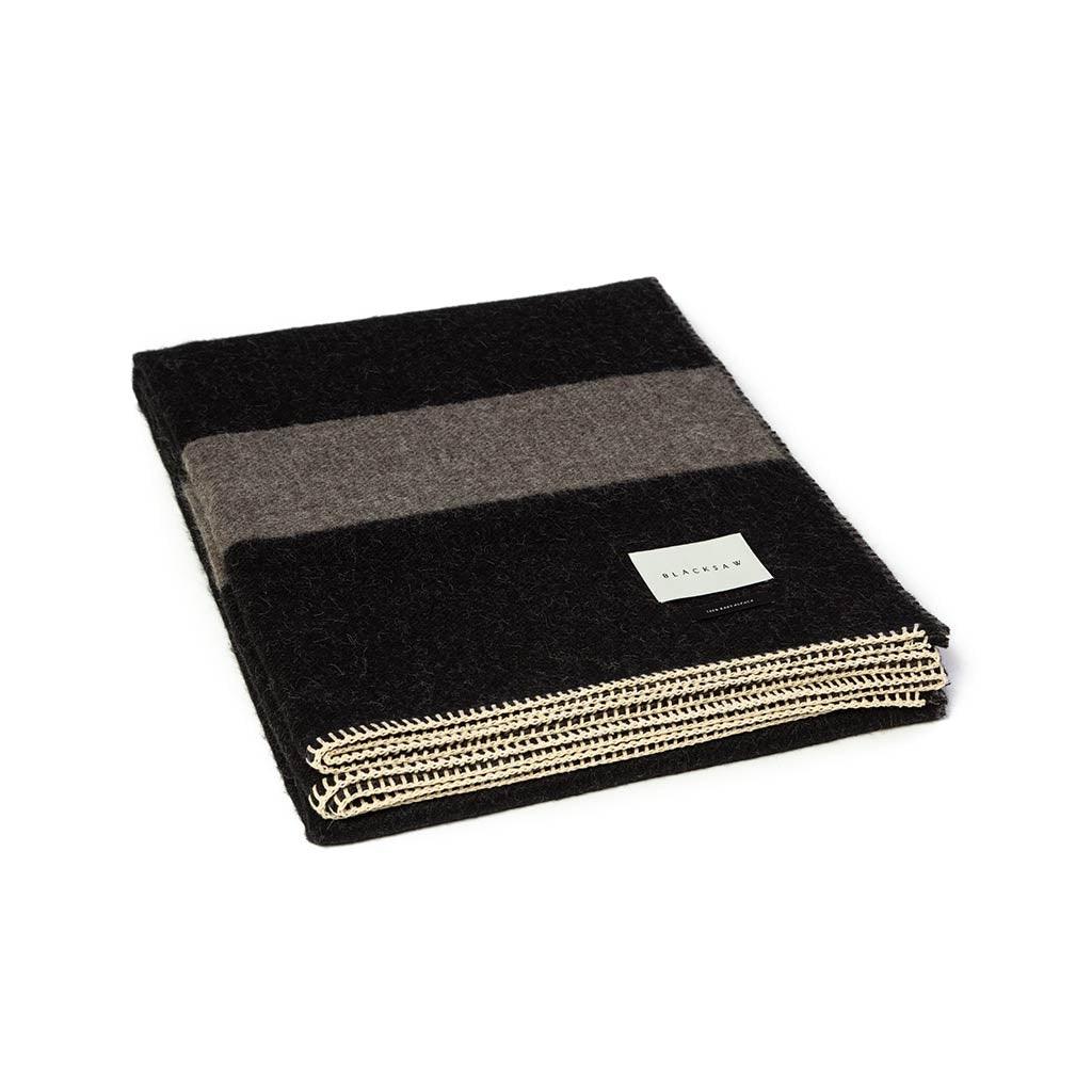 BLACKSAW TEXTILES - Mason Reversible Throw - Black/Undyed Charcoal