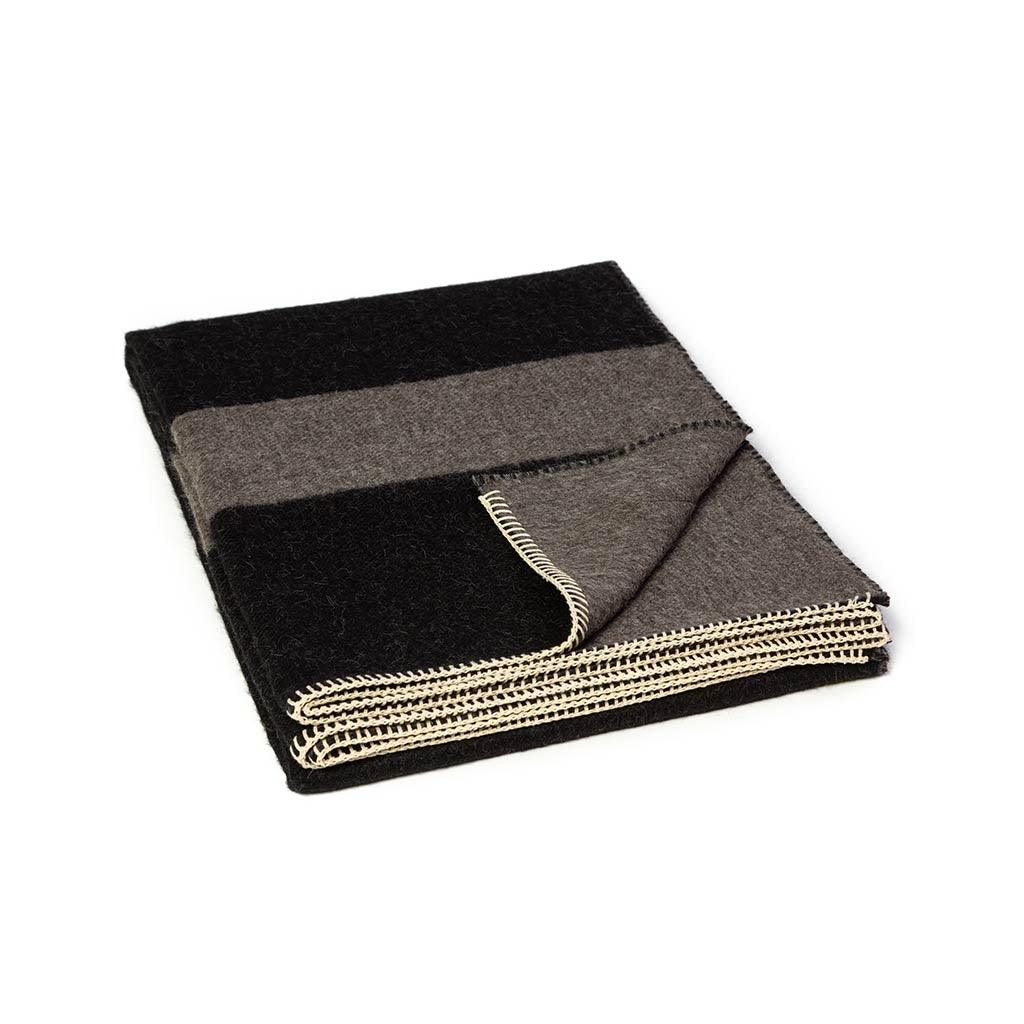 BLACKSAW TEXTILES - Mason Reversible Throw - Black/Undyed Charcoal