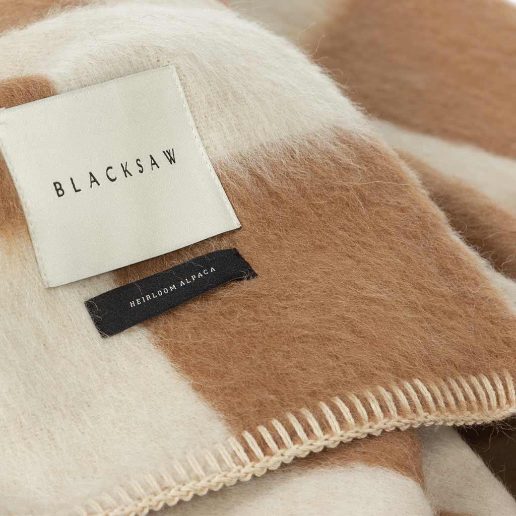 BLACKSAW TEXTILES - Crosby Zero Dye Heirloom Blanket - Tobacco/Ivory