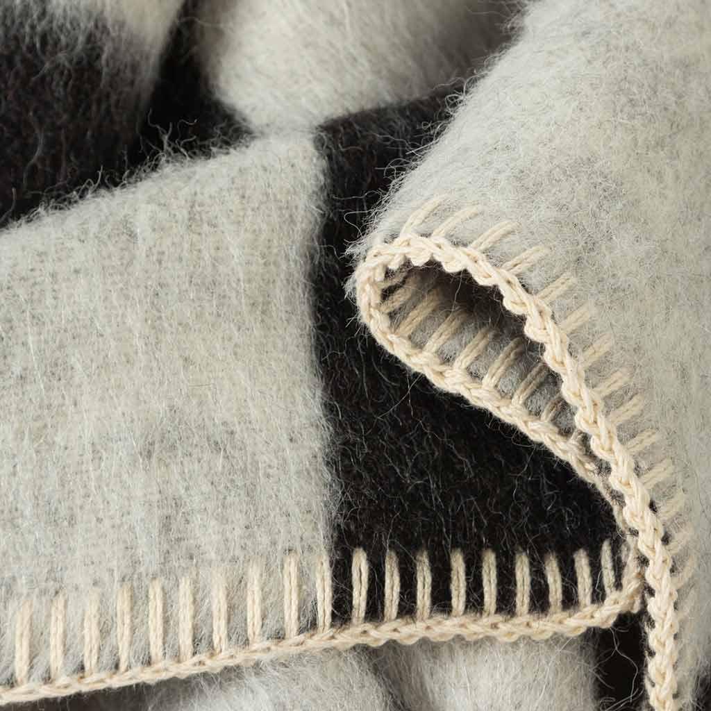 BLACKSAW TEXTILES - Crosby Heirloom Blanket - Black/Ivory