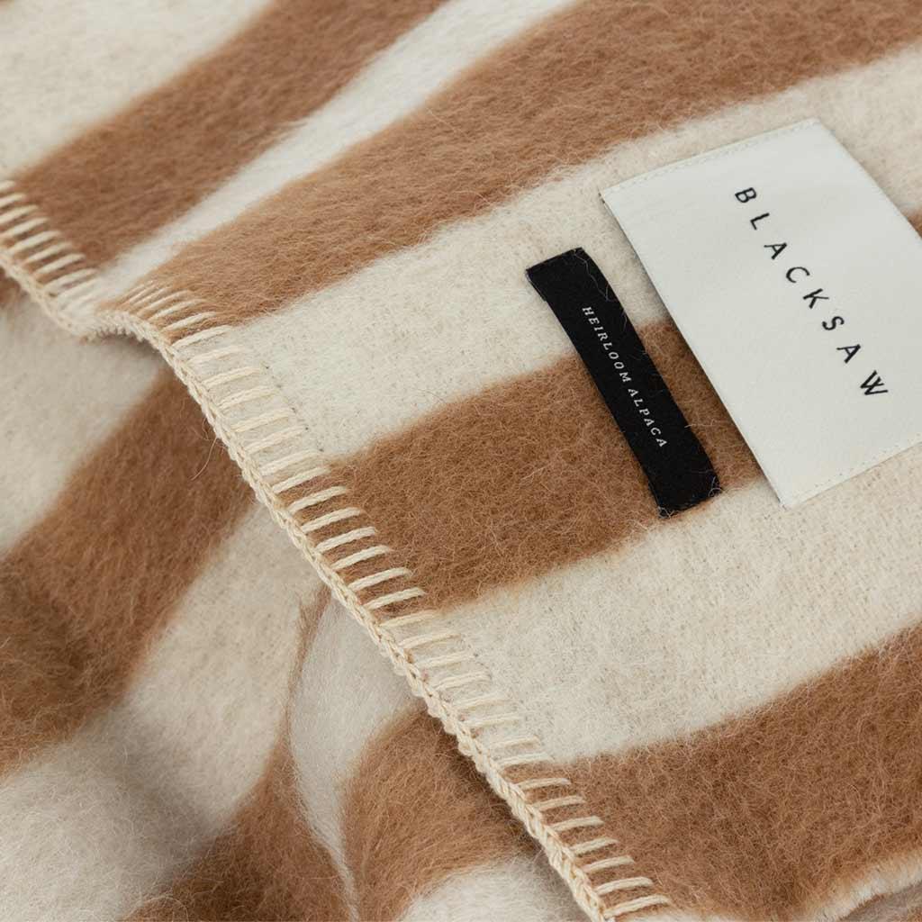 BLACKSAW TEXTILES - Stills Zero Dye Heirloom Blanket - Tobacco/Ivory