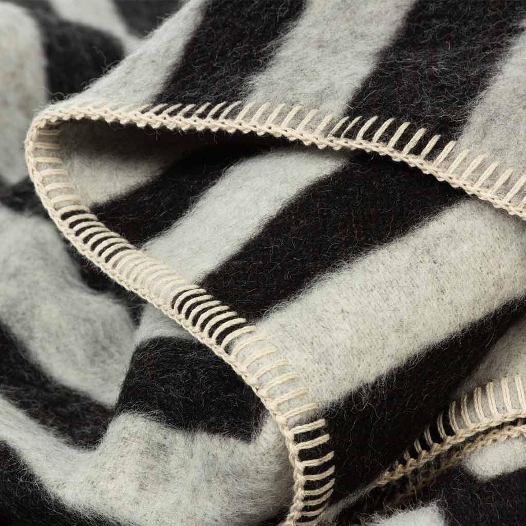 BLACKSAW TEXTILES - Stills Heirloom Blanket - Black/Ivory