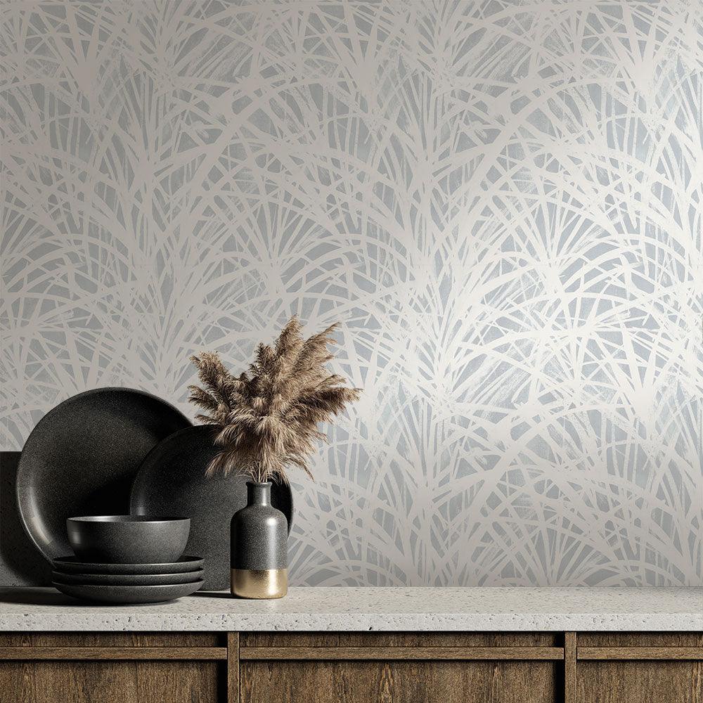 Tempaper Designs LIFESTYLE - Grassroots Blue Peel and Stick Wallpaper