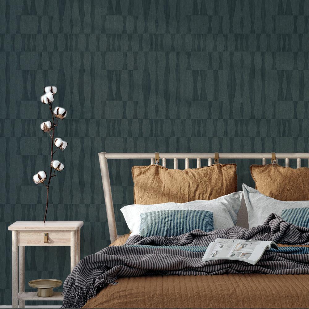 Tempaper Designs LIFESTYLE - Grasscloth Geo Seagrass Peel and Stick Wallpaper