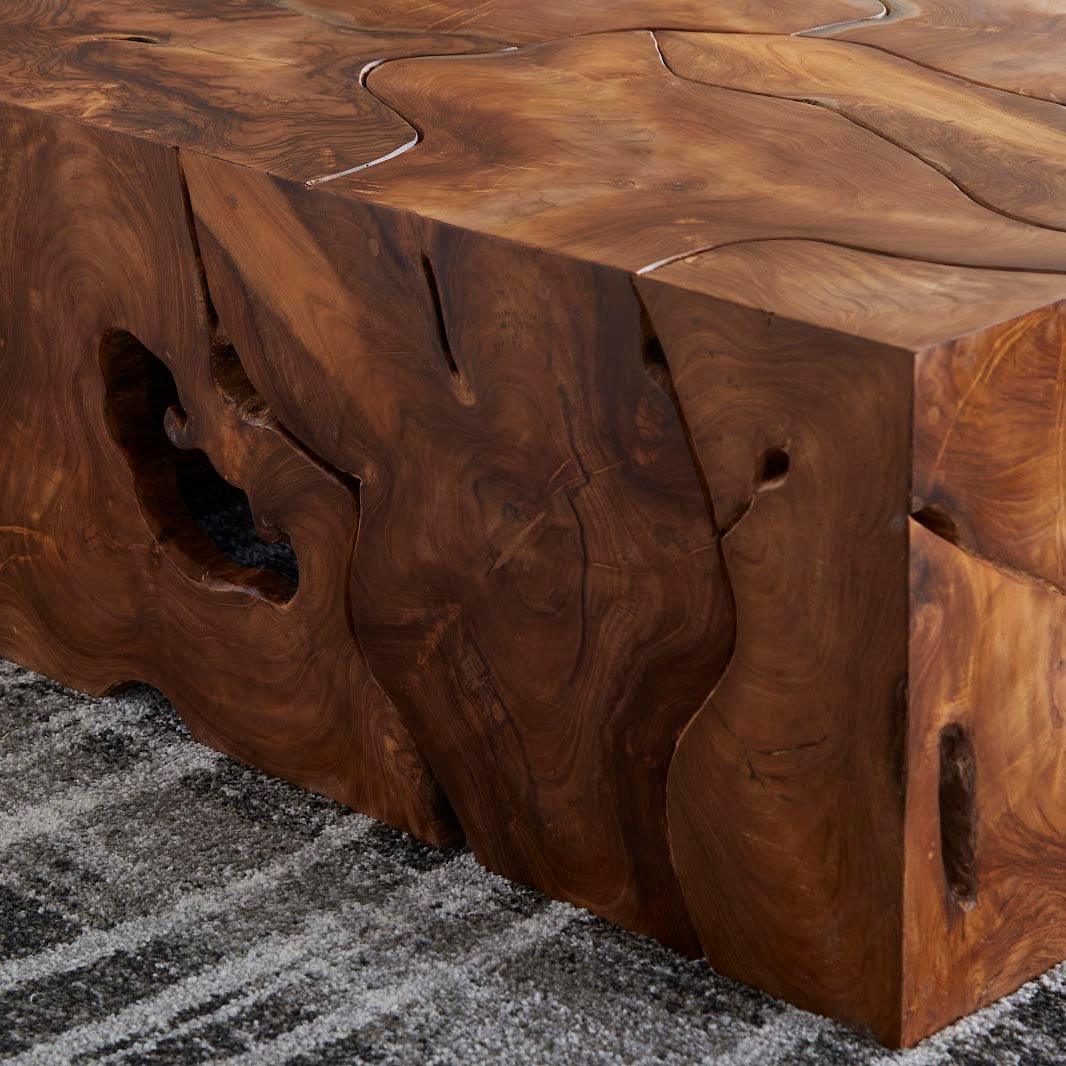 Phillips Collection FURNITURE - Teak Slice Coffee Table - Square