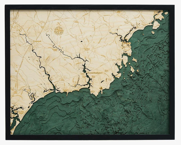 Michael Enterprises Inc./Worldchart.com WOOD CHART - Kennebunkport Maine Coast Wood Chart