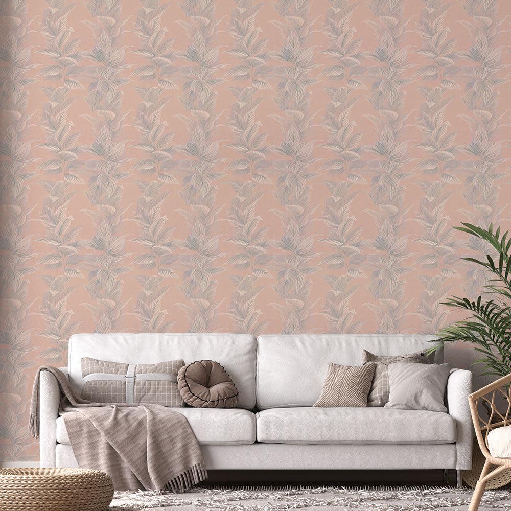 Tempaper Designs LIFESTYLE - Pastel Palm Beverly Pink Peel and Stick Wallpaper