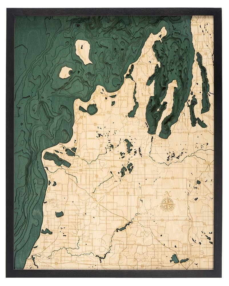 Michael Enterprises Inc./Worldchart.com WOOD CHART - Michigan Route M22 Wood Chart